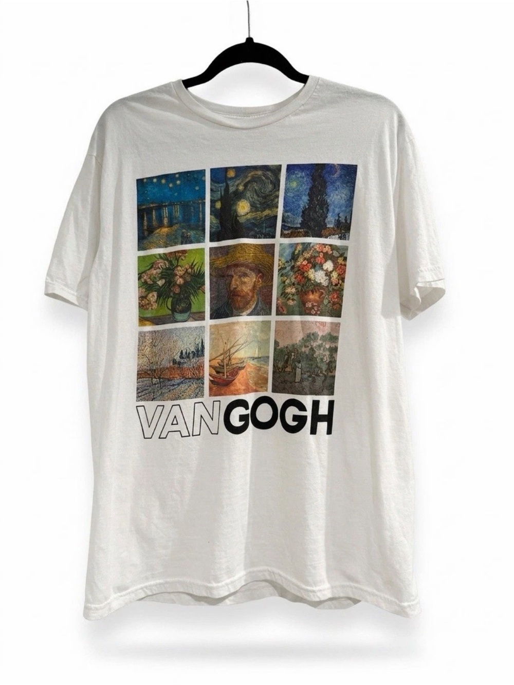 Pierce‎ Archive Van Gogh Art Graphic T-Shirt White Size Large Starry Night 2023